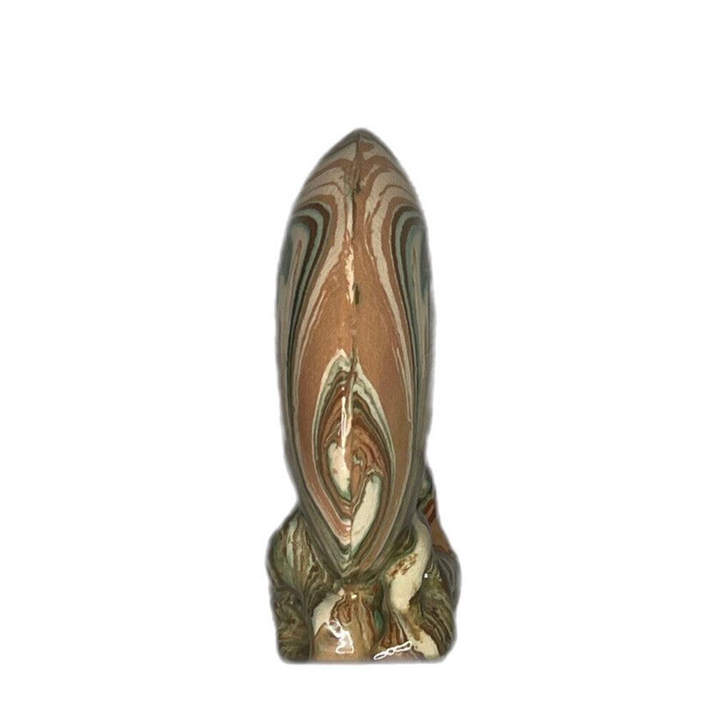 VTG 60s MCM Chinese Ceramic Art Sculpture Marbled Glaze Abstract - Picture 6 of 6